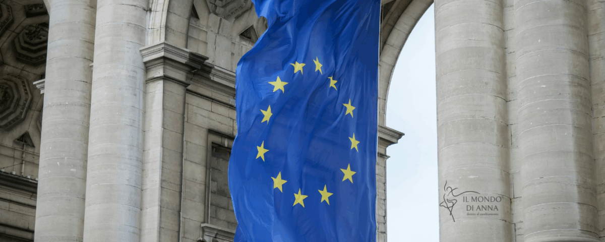 Bandiera europea simbolo dello Spazio europeo dei dati sanitari (EHDS), iniziativa dell’UE per la sanità digitale.